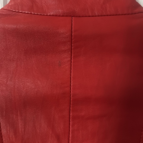 Bagatelle Vibrant orange/Red Leather Jacket size 12 - Picture 6 of 6